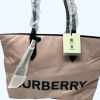 Burberry Medium Rose Beige Logo Branded Econyl Nylon Tote Shoulder Handbag Purse - Medium