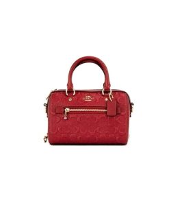 COACH Mini Rowan Crossbody Signature Leather Red