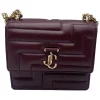 Jimmy Choo Varenne Quilted Leather Shoulder Bag Burgundy Medium